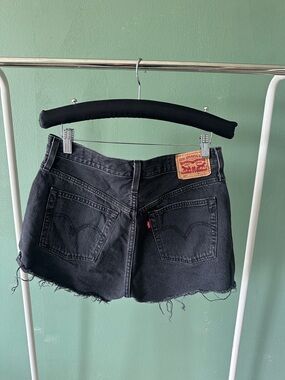 Levi's 501 Black Denim Cutoff Shorts - Classic High Waist